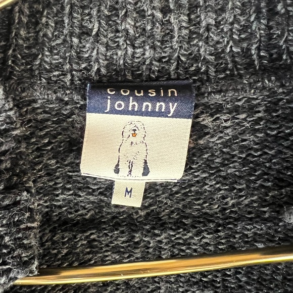 Cousin Johnny Gray Zip Up Wool Blend Cardigan Sweater, Medium - Picture 3 of 5